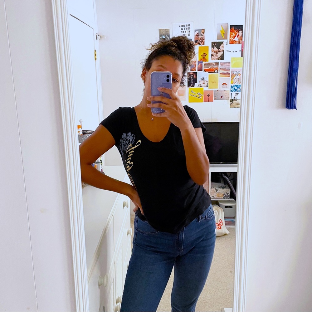 Juicy Couture Y2K Black V-neck T-shirt